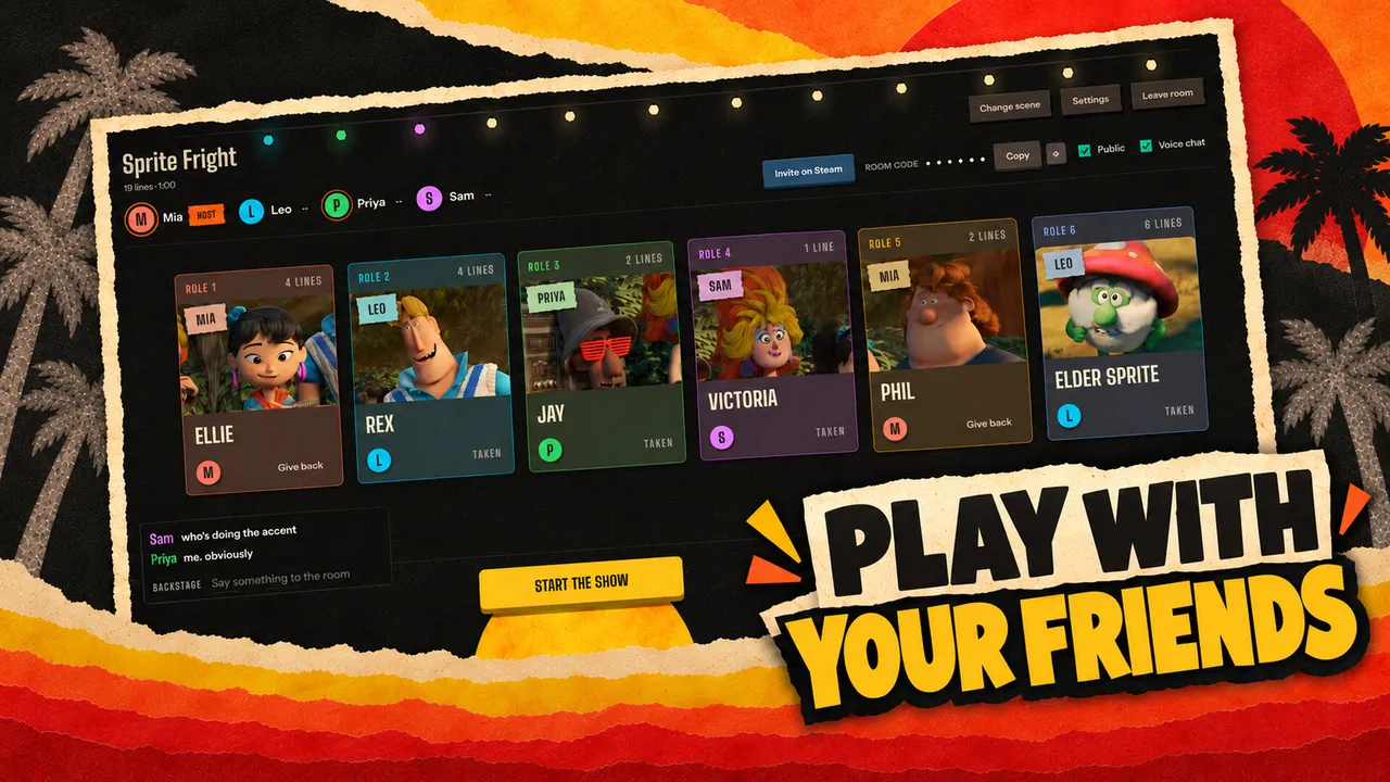 The casting board where players claim their roles